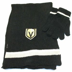 NHL Vegas Golden Knights Chenille Knit Scarf and Glove VGK  Set